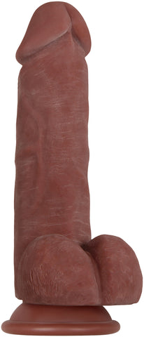 Real Supple Bendable Girthy Dark 8.5 Inch Dildo with Suction Dongs Realistic