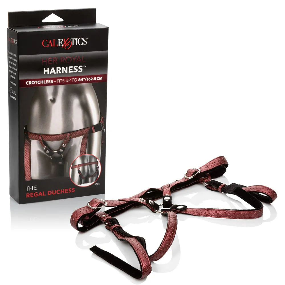 Her Royal Harness Regal Duchess – Premium Crotchless Vegan Leather Harness Red > Clothes > Womens Harnesses