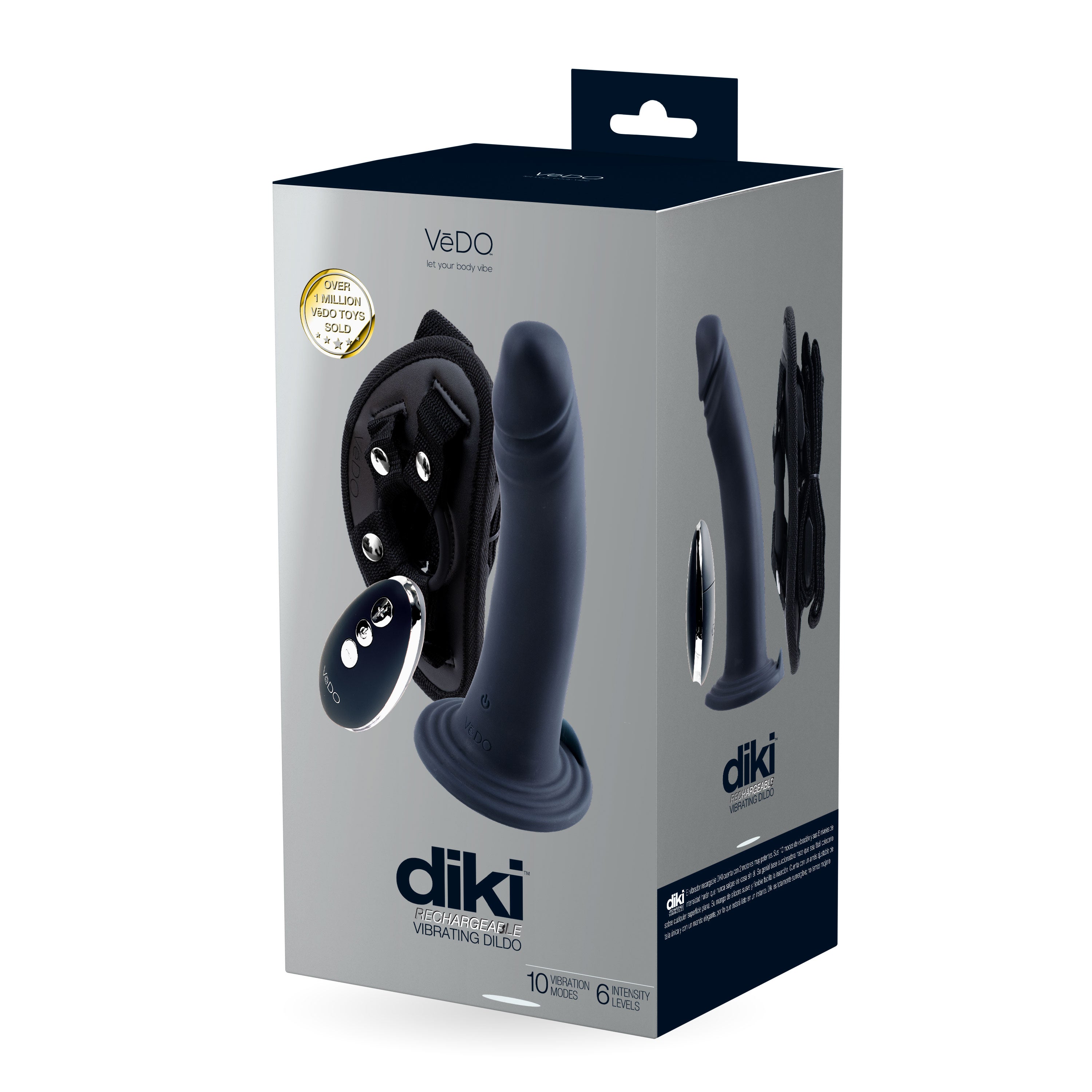 Diki Rechargeable Silicone Vibrating Dildo with Harness Vibrators