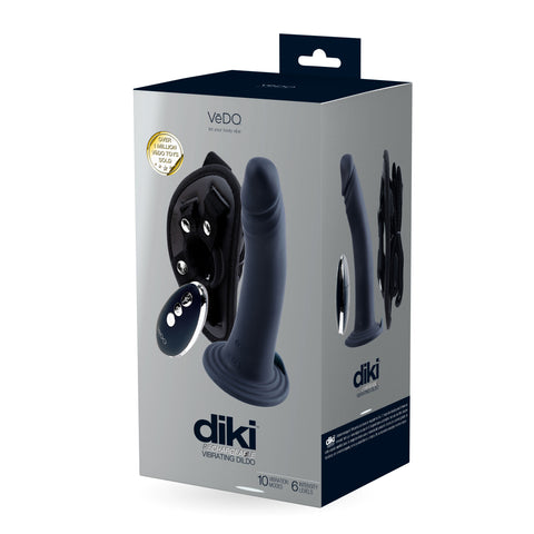 Diki Rechargeable Silicone Vibrating Dildo with Harness Vibrators