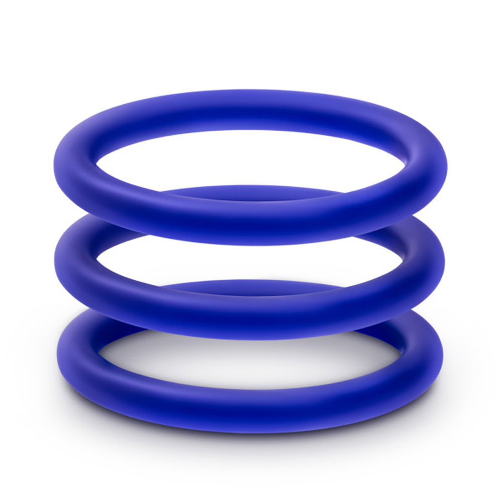 Performance VS1 Indigo Medium Silicone Cockrings Set of 3 COCK RING Set