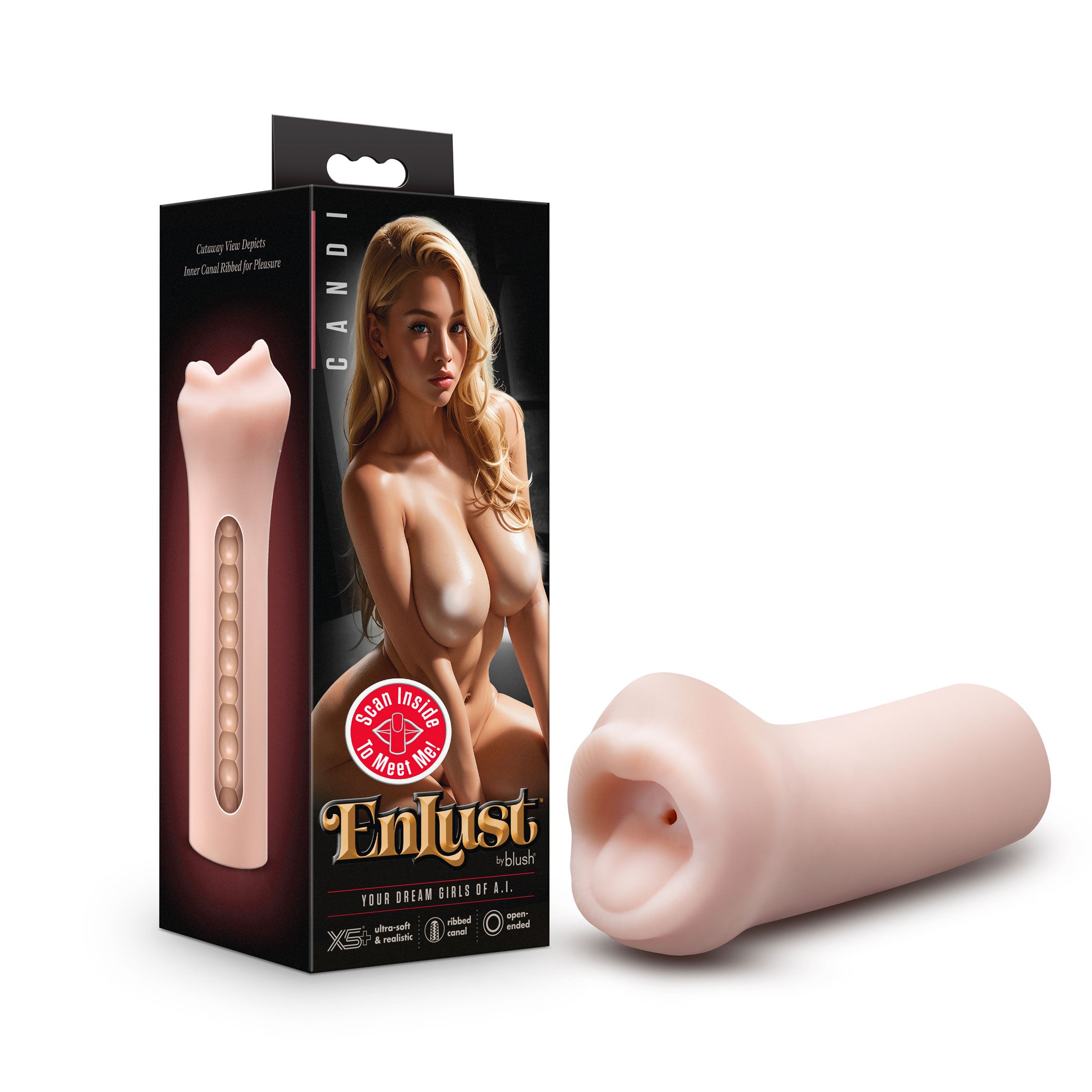 Enlust Candi Beige Male Stroker Ultra-Soft AI Partner Toy Strokers - Manual