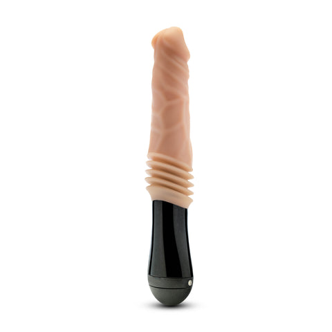 Dr Knight Thrusting Gyrating Silicone Vibrating Dildo Beige DONGS Thrusting