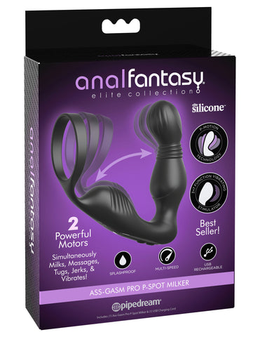Anal Fantasy Elite Ass-Gasm P-Spot Milker 5.25 Inch Prostate Massager Black > Anal Range > Prostate Massagers