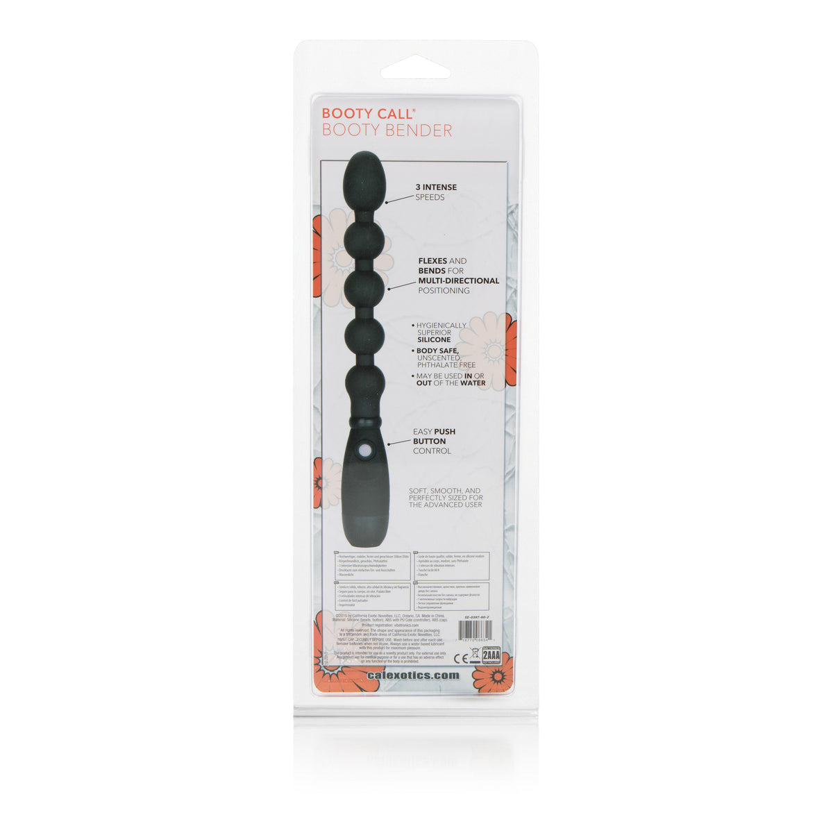 Booty Call Booty Bender Black Silicone 7" Anal Vibrator Toy > Anal Range > Anal Beads