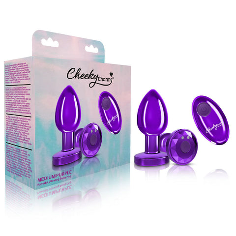 Viben Vibrating Purple Metal Anal Plug Medium with Remote Butt Plugs - Vibrating