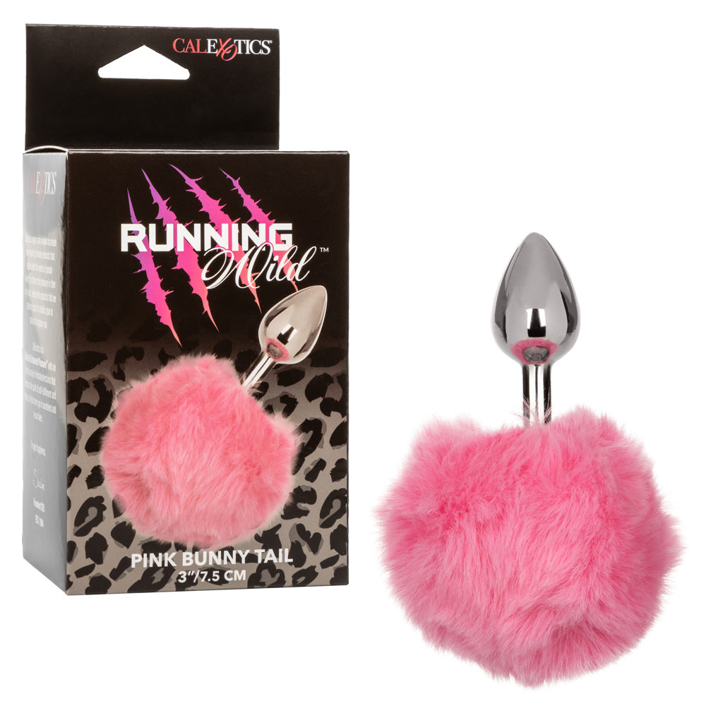 Running Wild Pink Bunny Tail Anal Plug with Metallic Probe Tails