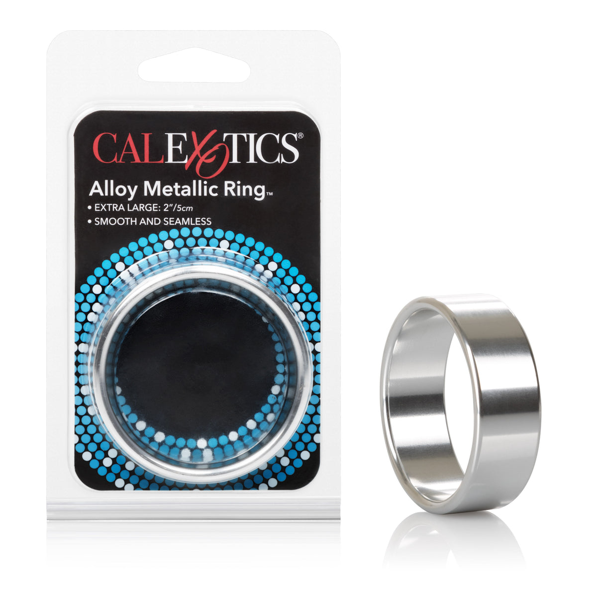 CalExotics Extra Large Metallic Cock Ring Smooth Seamless Design Silver COCK RINGS
