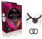 Blush For You Beginners Harness Soft Faux Leather Adjustable Nylon Strap Harness Black > Dildos > Strap On Harnesses