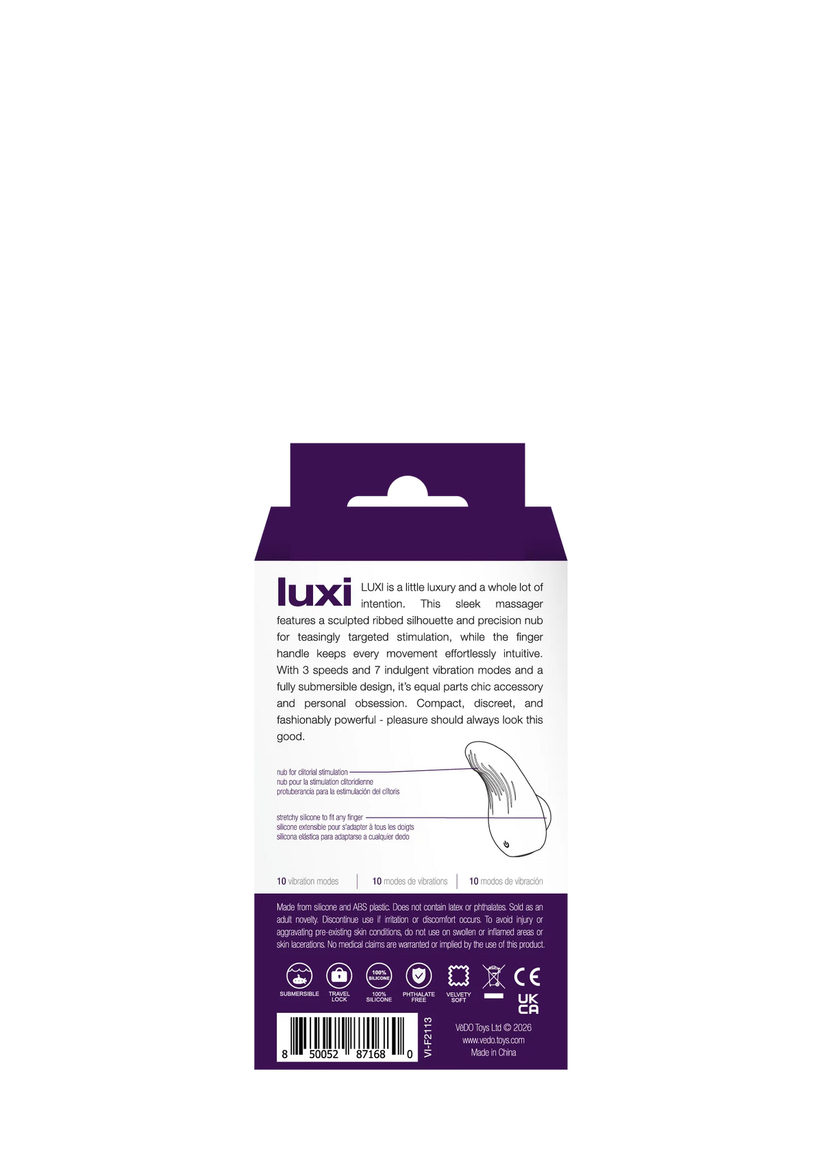 Luxi Rechargeable Waterproof 3 Speeds – Clitoral Finger Vibrator
