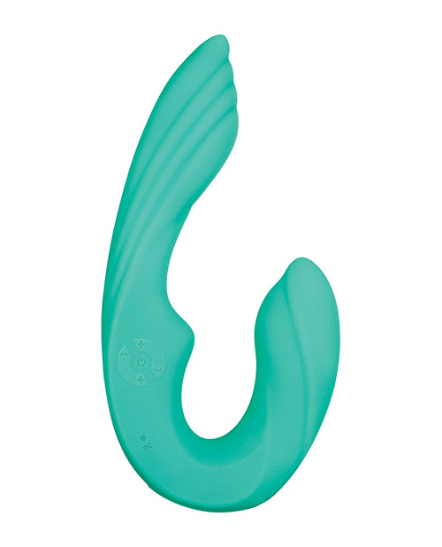 Strapless Teal Seashell Dual Motor Silicone Vibrator – Silicone Vibrator Default Title > Realistic Dildos and Vibes > Strapless Strap Ons
