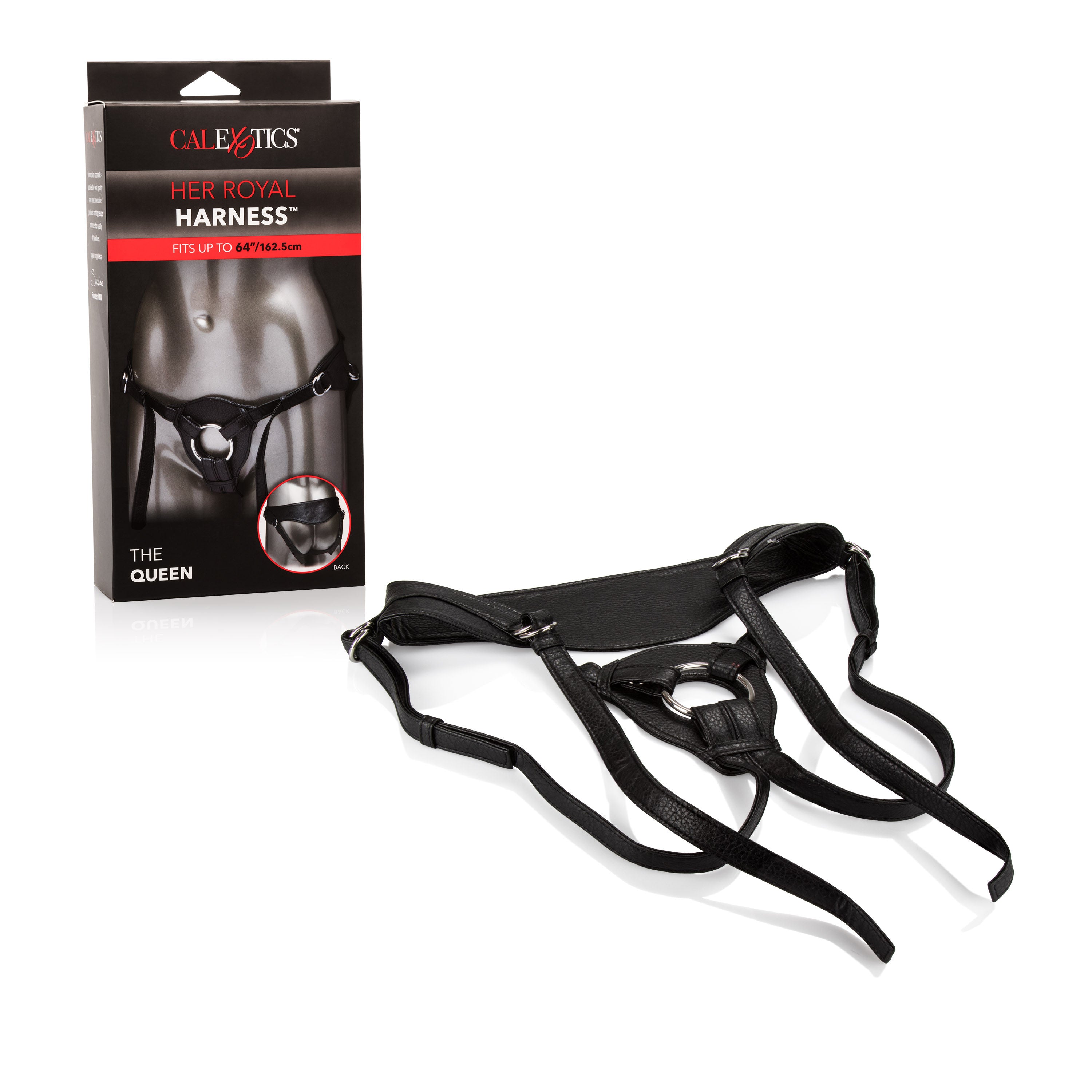 Her Royal Harness The Queen – Adjustable Luxury Vegan Leather Harness Black STRAP-ONS