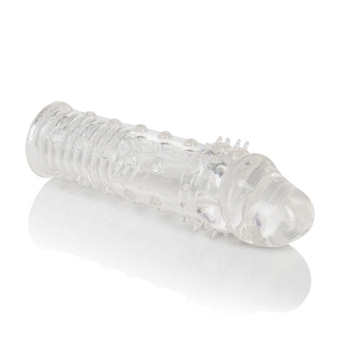 Apollo Clear Penis Extender Sleeve with Textured Ribbing Design SLEEVES