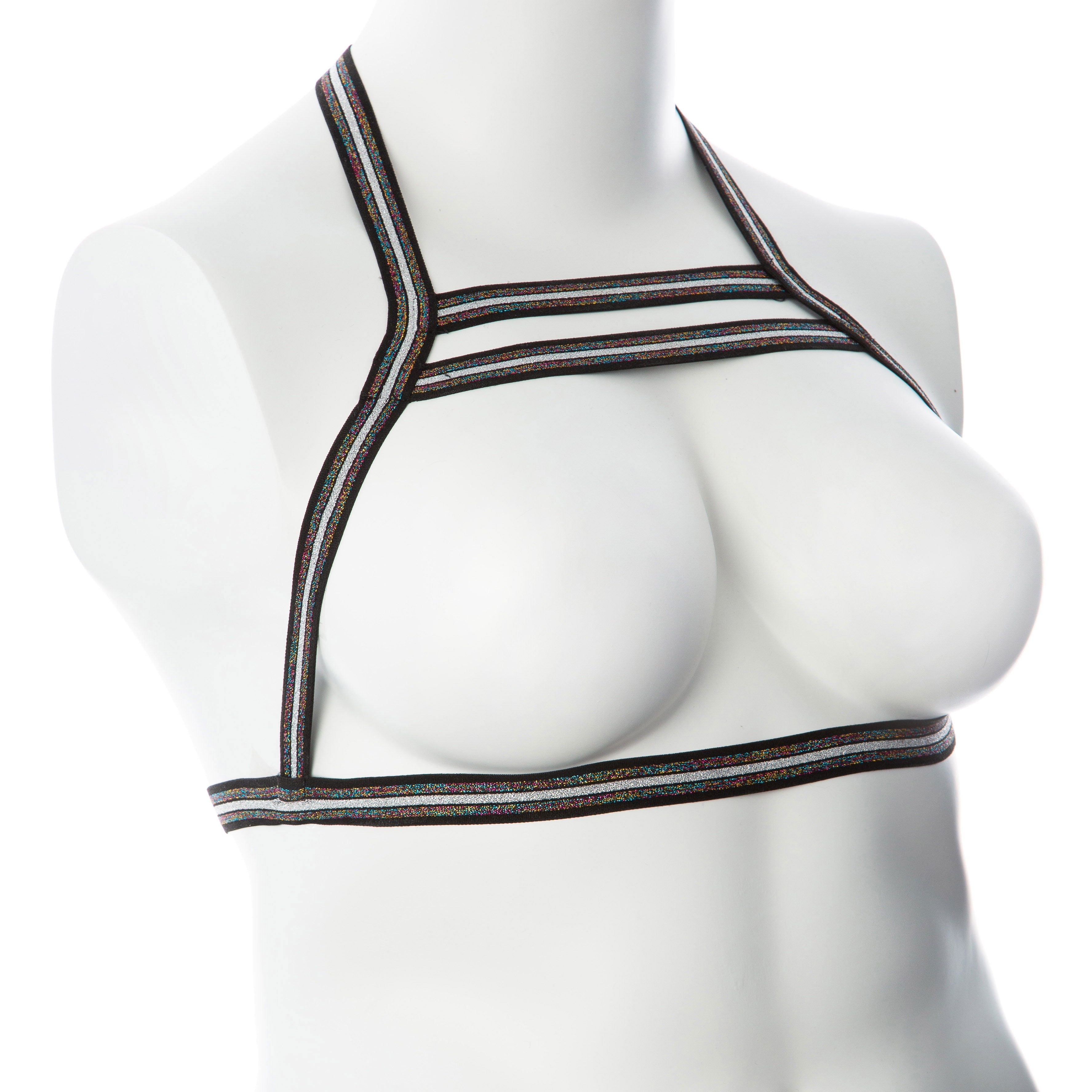 Gender Fluid Silver Lining Stretch Body Harness Multi-Color Womens Harnesses