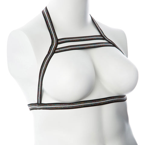 Gender Fluid Silver Lining Stretch Body Harness Multi-Color Womens Harnesses