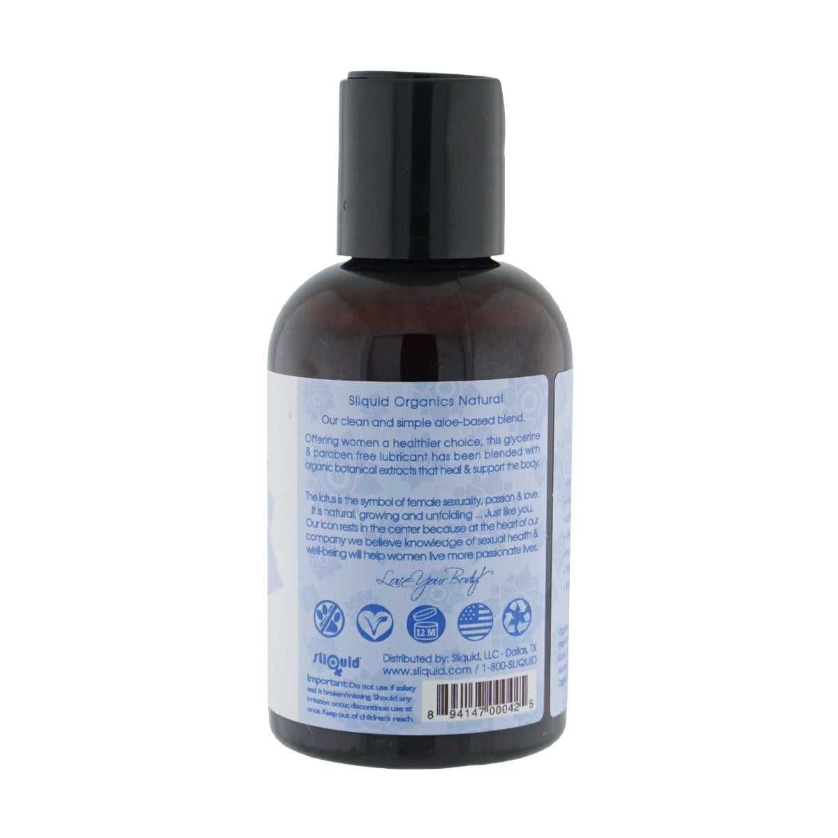 Sliquid Organics Natural (125 ml) – Botanical Infused Intimate Lubricant > Lube > Water Based