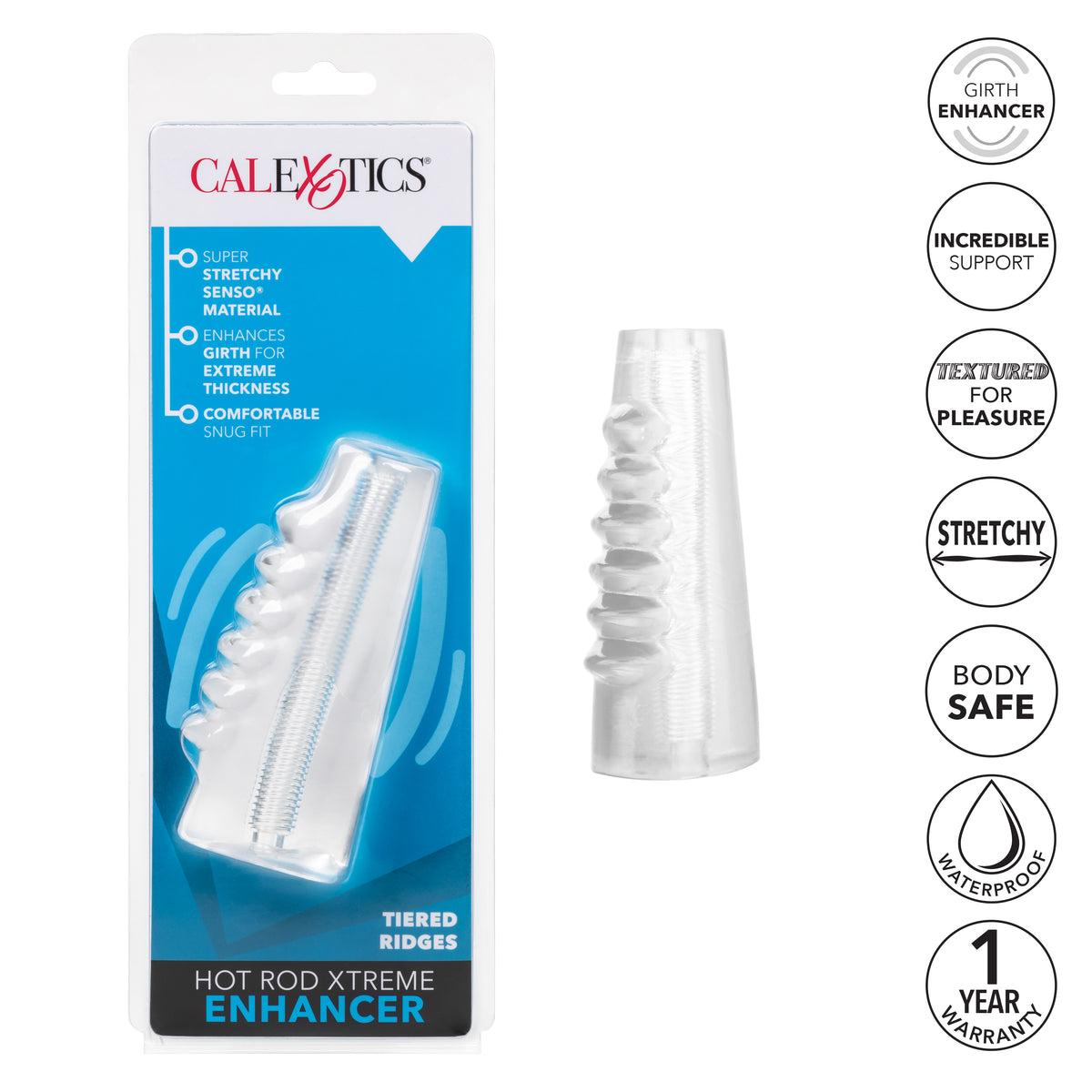 Hot Rod Xtreme Enhancer Clear Stretchy Girth Enhancement Penis Sleeve > Sex Toys For Men > Penis Sleeves