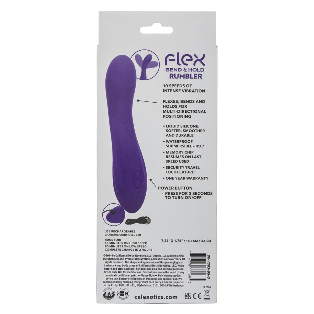 Flex Bend and Hold Rumbler Purple Vibrator for G-Spot Stimulation Vibrators