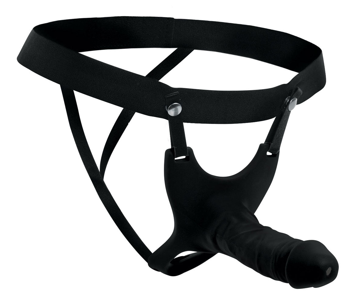 Size Matters 10.1 Inch Hollow Silicone Dildo Strap-On – Silicone Strap-On Dildo Black > Dildos > Hollow Strap Ons