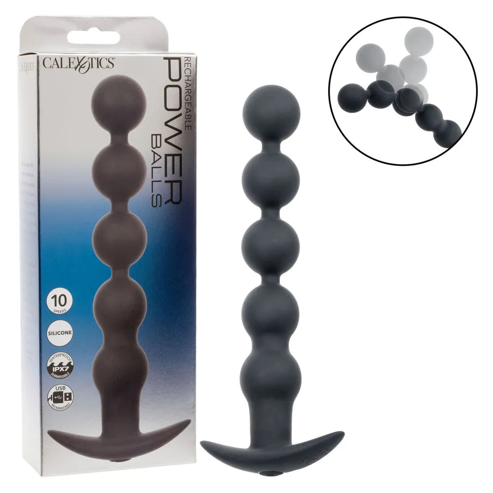 Rechargeable Power Balls (Black) – 5-Bead Pleasure Balls > Anal Range > Anal Beads