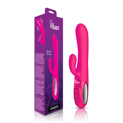 Viben Hypnotic Thrusting Rabbit Vibrator with Swinging Clitoral Stimulator in Hot Pink VIBRATORS-RABBIT