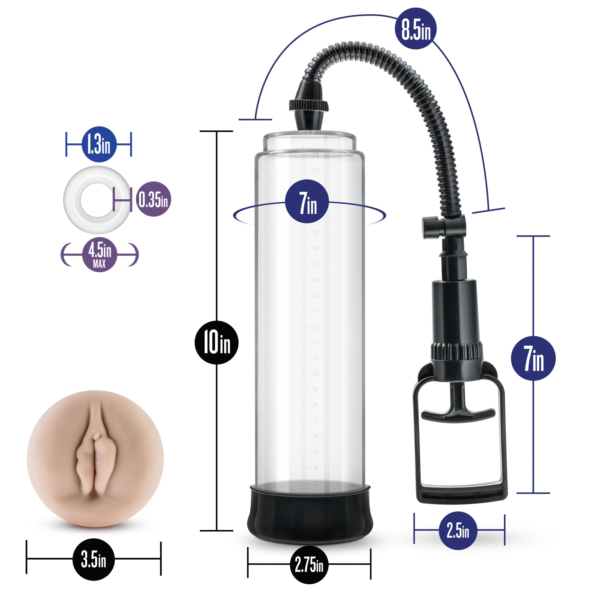 Blush VX5 Performance Clear Male Enhancement Pump 10 Inch 2.75 Diameter Pump System > Pumps > Penis Pumps