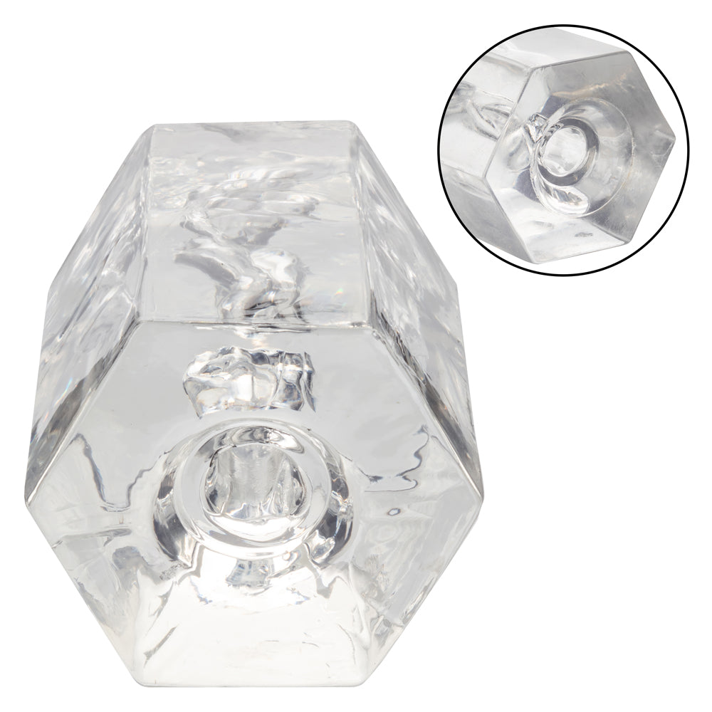 Girls Girls Girls Crystal Clear Soft Stretchy Masturbator With Suction Seal Strokers - Manual