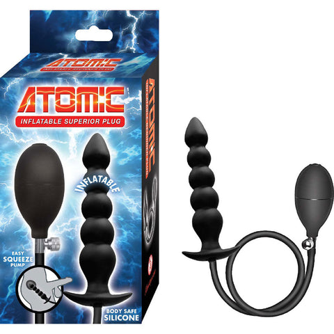Nasstoys Atomic Inflatable Superior Plug (Black) – Flexible Body-Safe Inflatable Butt Plug Black > Anal Range > Tunnel and Stretchers