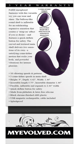 Evolved SHARE THE LOVE Inflatable Vibrator 22.9cm Purple VIBRATORS-RABBIT