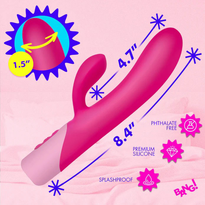 Clit Tapping Vibrating Rabbit Pink 8.4 Inch Flexible Silicone Rabbit Vibrator > Vibrators > Ladies > Rabbit
