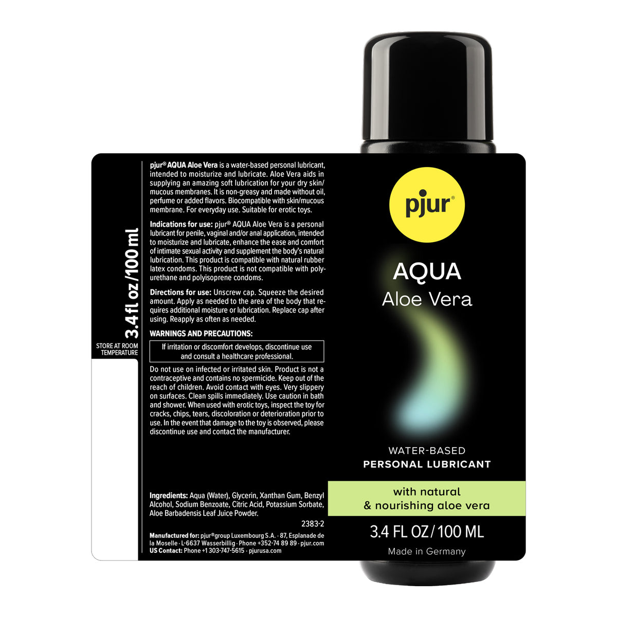 Pjur Aqua Aloe Vera Water-Based Personal Lubricant 100ml > Lube > Water Based