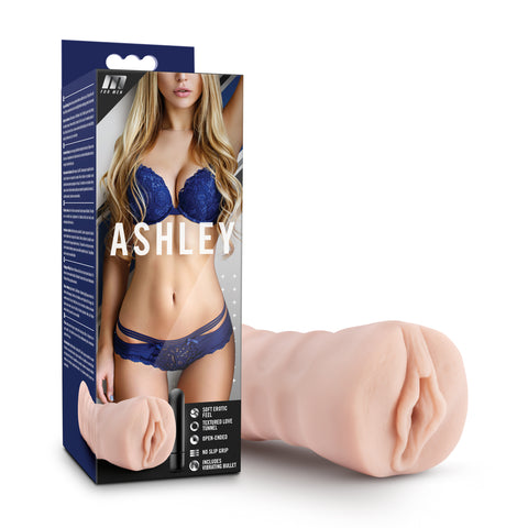 M for Men Ashley Vanilla Soft Vibrating Masturbator Strokers - Auto