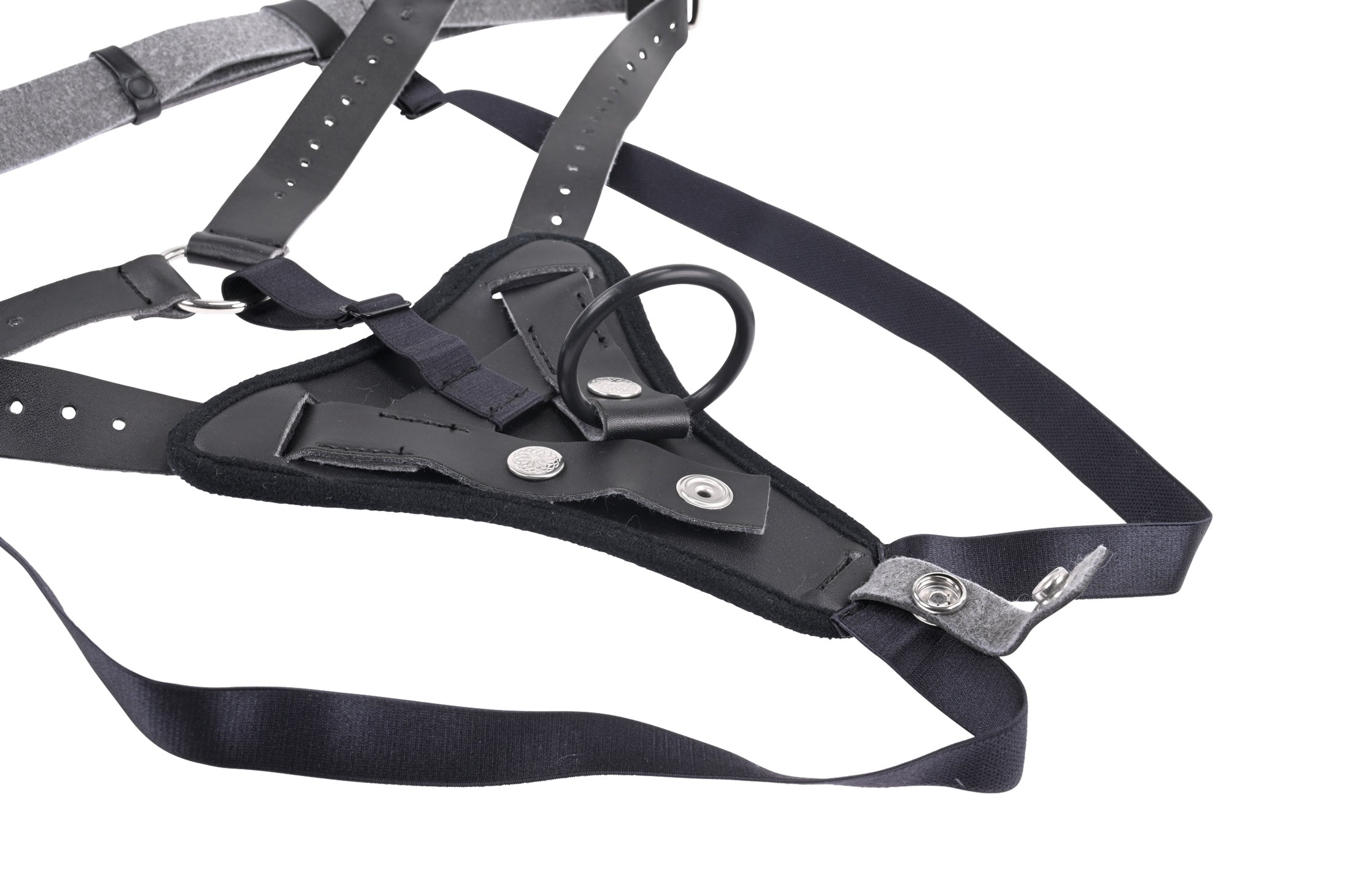 Sportsheets Aurora High Waisted Strap On Adjustable Strap-On Harness No Probe Included Black Size Up to 60 Inches Hip Harnesses & Strap-Ons