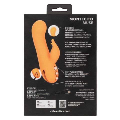 California Dreaming Montecito Muse Orange Silicone G-Spot Stimulator with 10 Vibration Functions and 3 Inflation Settings VIBRATORS-RABBIT