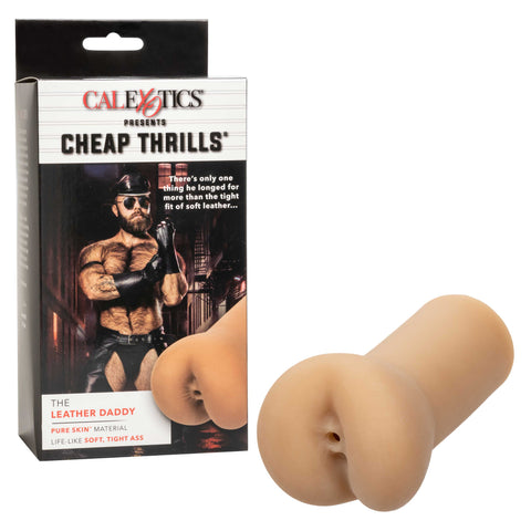 Cheap Thrills The Leather Daddy Stroker 5.5 Inch Flesh Tone with Pure Skin Material Strokers - Manual