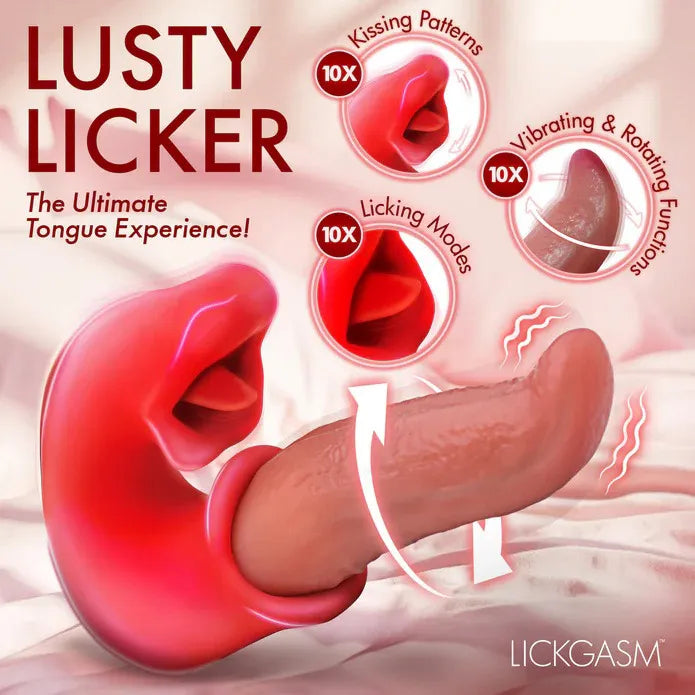 Lusty Licker Kissing and Licking Tongue Vibrator (Red) – Clitoral Vibrator > Vibrators > Unconventional