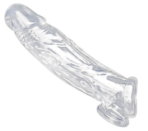 Realistic Clear Penis Enhancer and Ball Stretcher 8 Inch SLEEVES