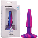 A-Play Groovy Silicone Anal Plug- 4 inch - Berry  10 cm