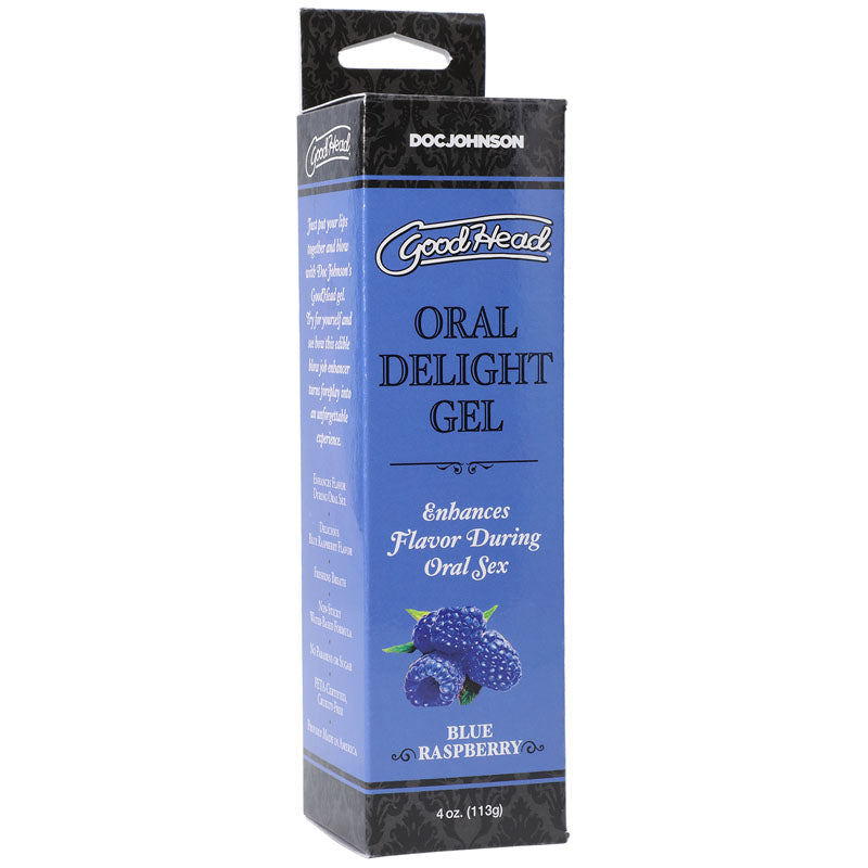 GoodHead Oral Delight Gel - Blue Raspberry - Blue Raspberry Flavoured Oral Gel - 120 ml Tube