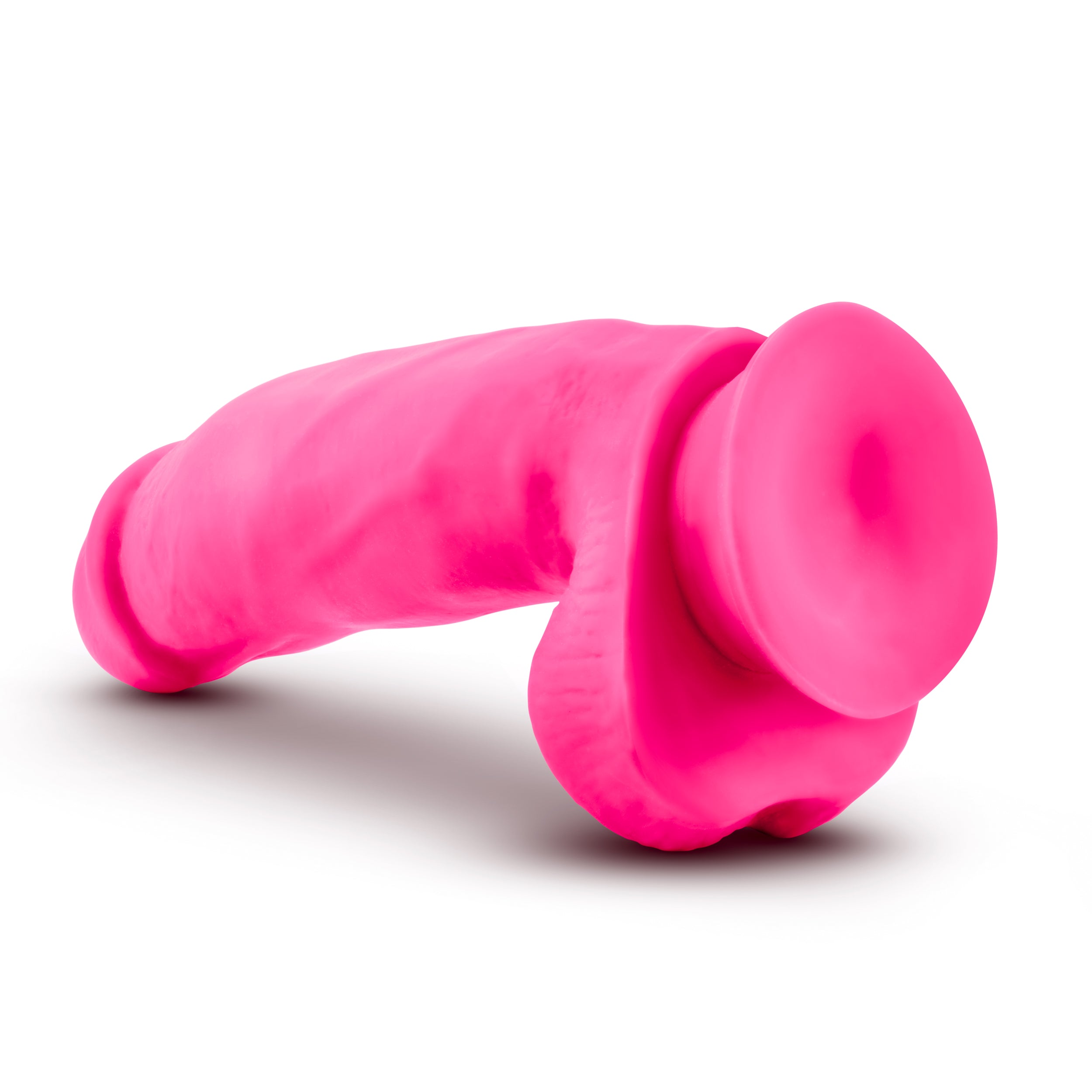 Neo Elite 7in Silicone Dual Density Cock with Balls Neon Pink