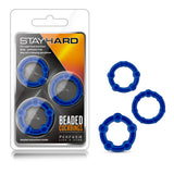 Stay Hard Beaded Cockrings -  Cock Rings - Set of  3 Sizes