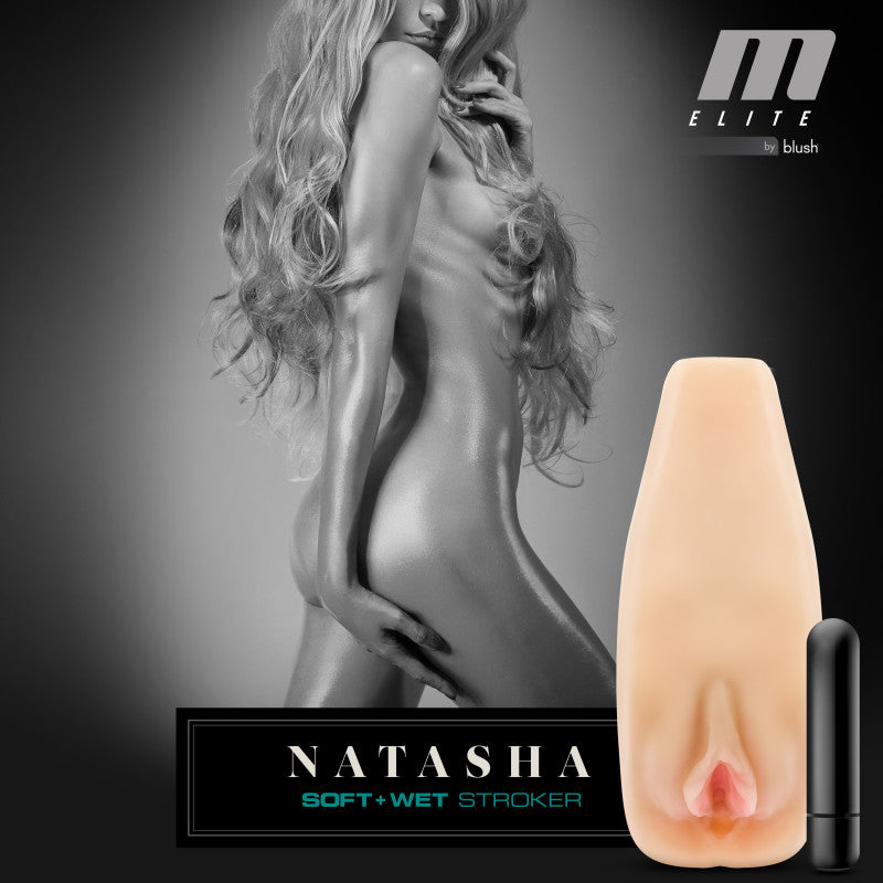 M Elite Soft and Wet - Natasha -  Vibrating Vagina Stroker
