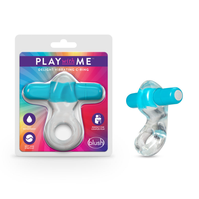 Play  with  Me Vibrating Cock Ring Blue