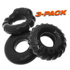 Bonemaker Three Piece Cockring Set (Black) – Ultra-Soft Stretchy Cockring Set > Cock Ring > Sets