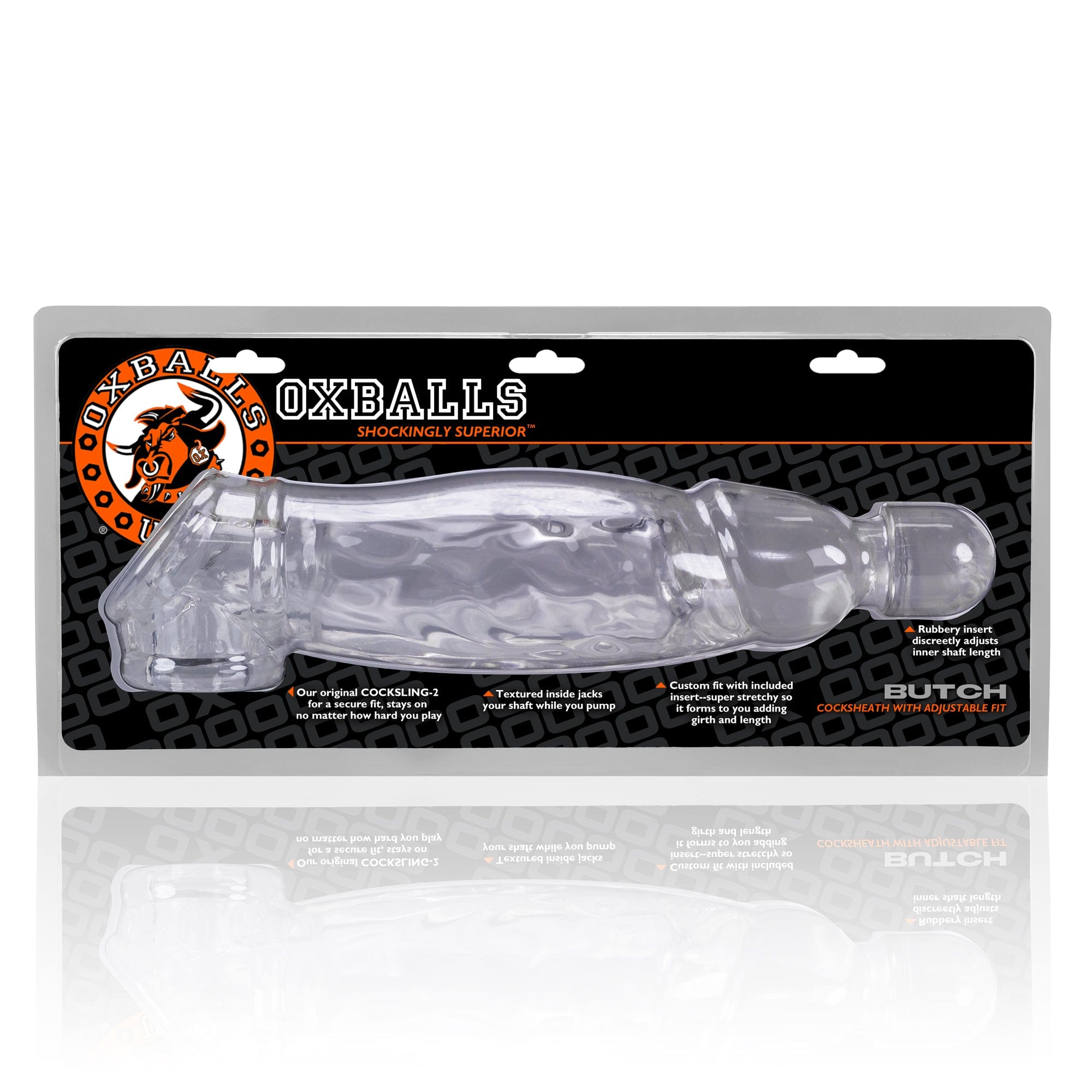 Butch Cocksheath Clear 8.5 Inch Length Enhanced Girth Sleeve Secondary image