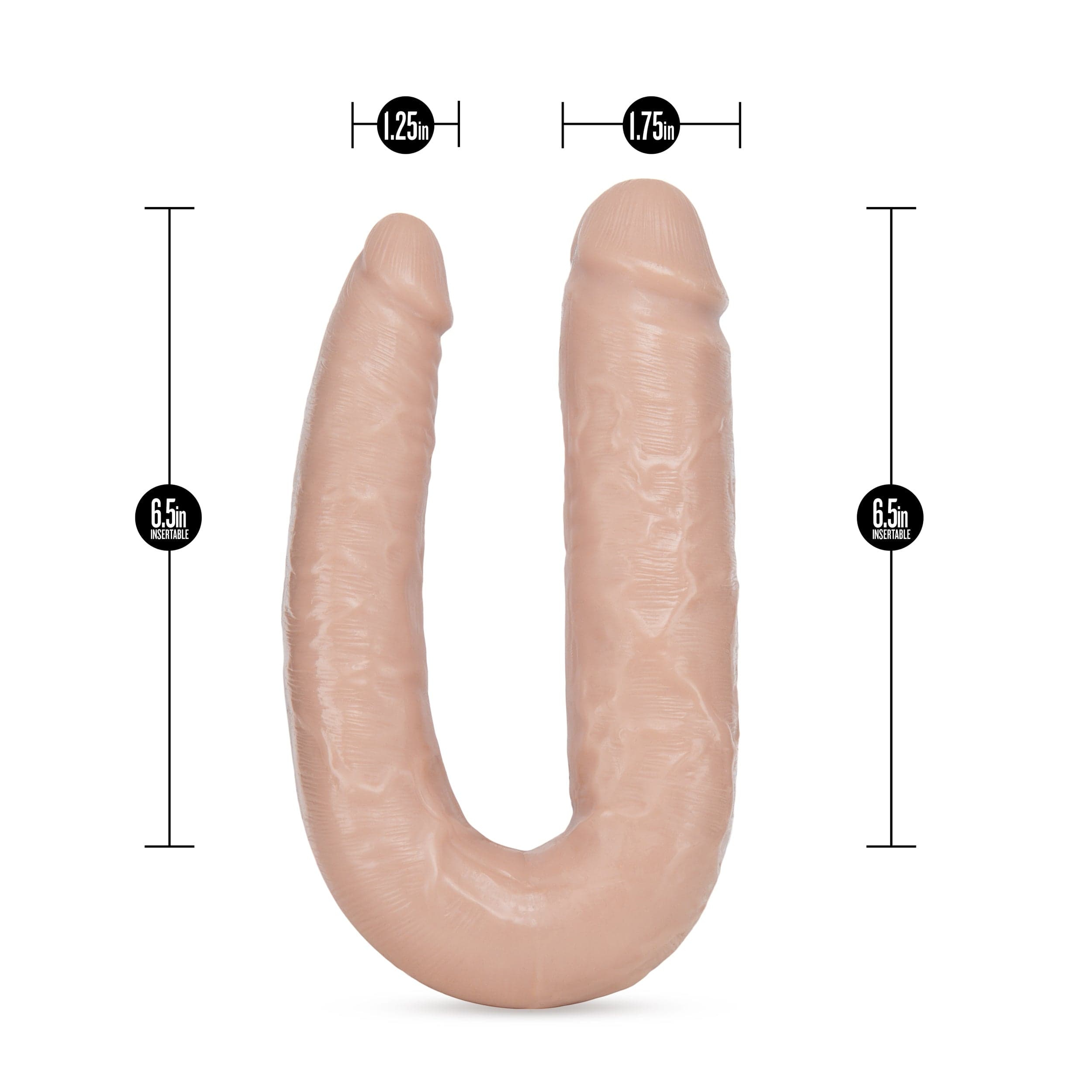 Dr Skin Dr Double Vanilla U Shaped Double Dildo for Couples and Solo Exploration > Realistic Dildos and Vibes > Double Dildos