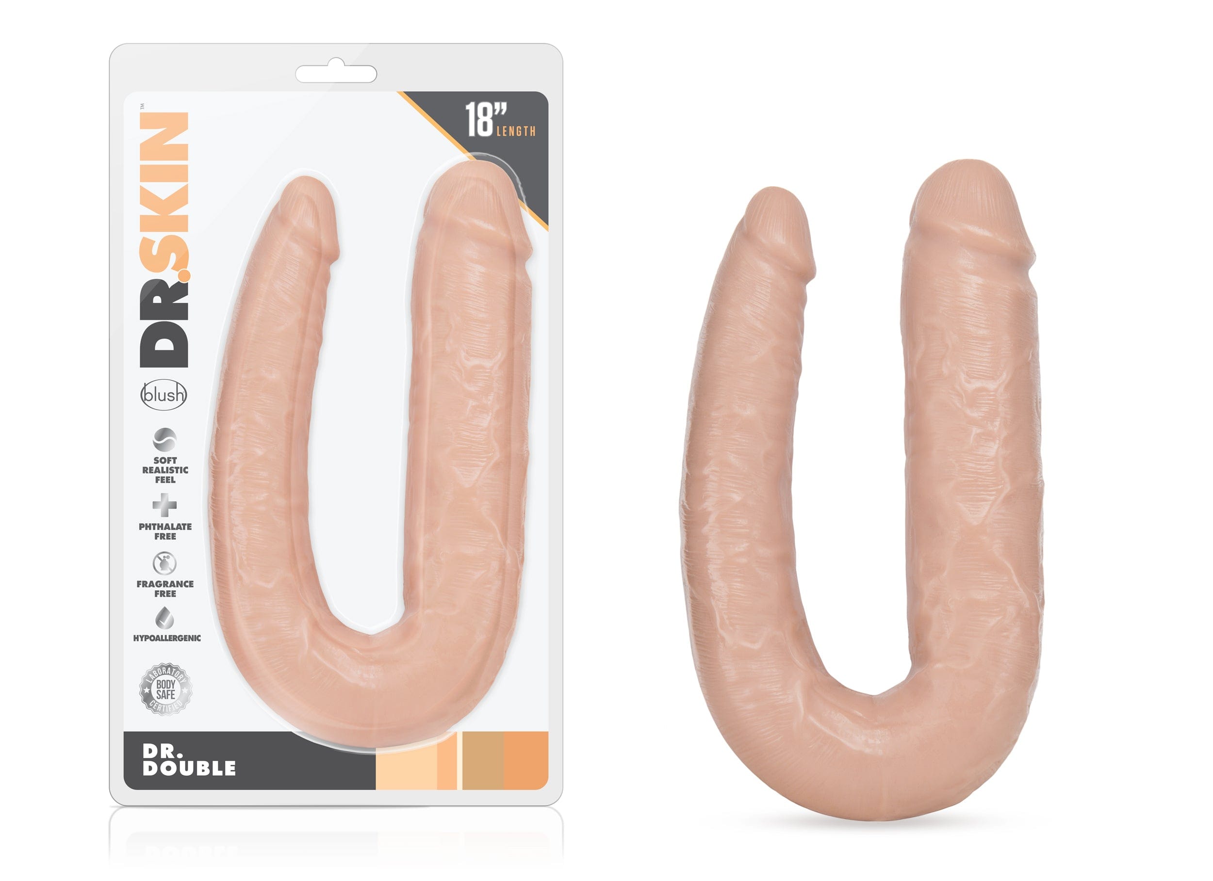 Dr Skin Dr Double Vanilla U Shaped Double Dildo for Couples and Solo Exploration > Realistic Dildos and Vibes > Double Dildos