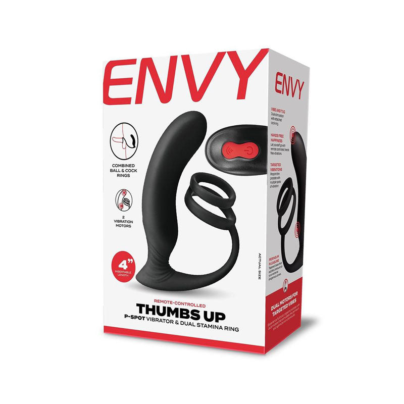 Envy Thumbs Up P-Spot Vibrator & Dual Stamina Ring