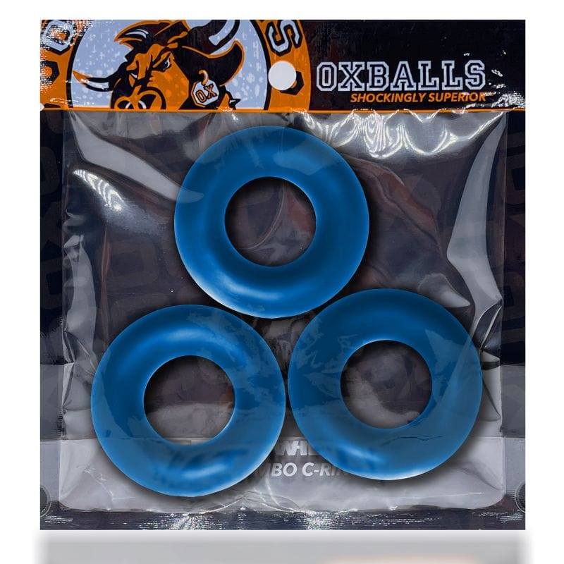 Fat Willy 3 Piece Jumbo Cockrings in Space Blue > Cock Ring > Sets