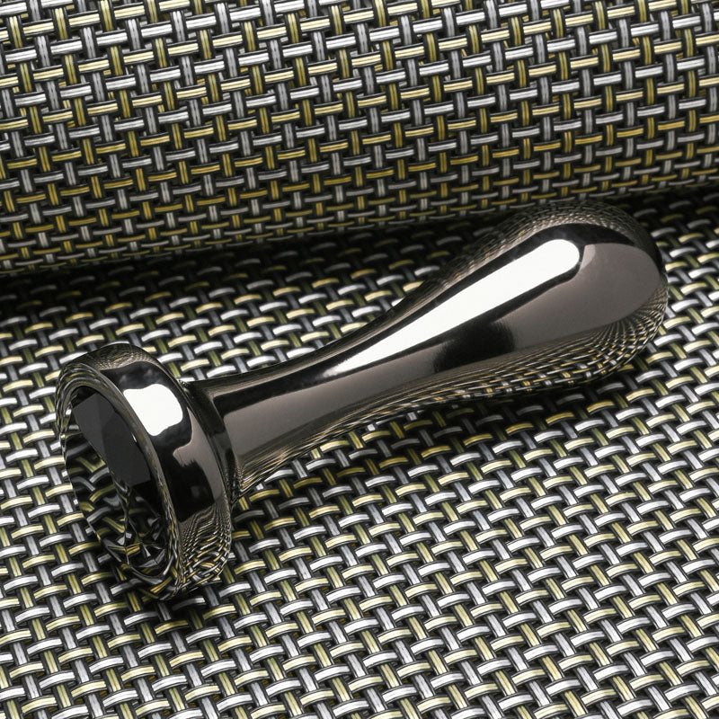 Gender X BLACK PEARL - Gunmetal 12.4 cm Metal Butt Plug with Black Gem Base